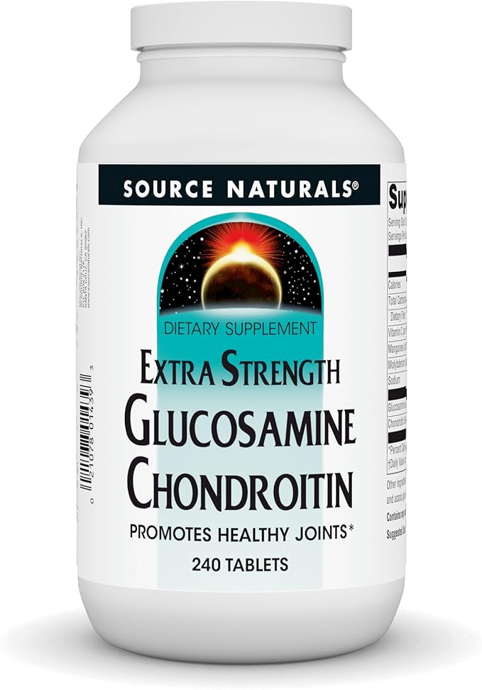 Source Naturals Extra Strength Glucosamine Chondroitin Promotes Healthy Joints* 240 Tablets
