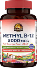 Vitalitown Vitamin B12 (Methyl B12) 5000 mcg Fully Bioactive Form Support Energy Production Natural Peach Flavor Zero Sugar 240 Fast Dissolve Tablets