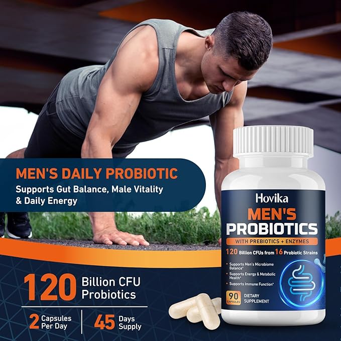 Probiotics for Men 120 Billion CFUs Men’s Probiotics for Digestive Health with Prebiotic Digestive Enzymes Ashwagandha for Immune Stomach Bloating &amp Gut Health for Men 16 Strains 90 Capsule