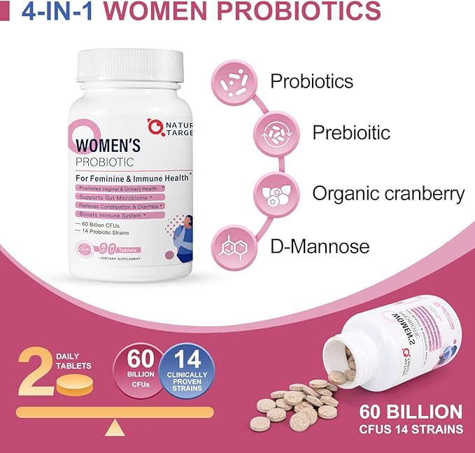 NATURE TARGET Probiotics for Women probiotics for Men probiotics for DigestiveVaginalProstate Health