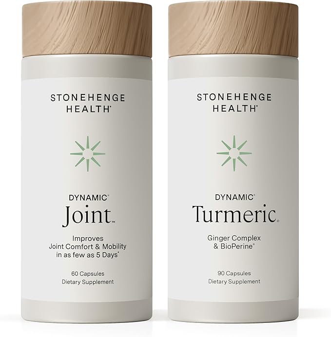 Stonehenge Health Dynamic Joint + Dynamic Turmeric Bundle Supplements Supports Comfort Mobility Flexibility