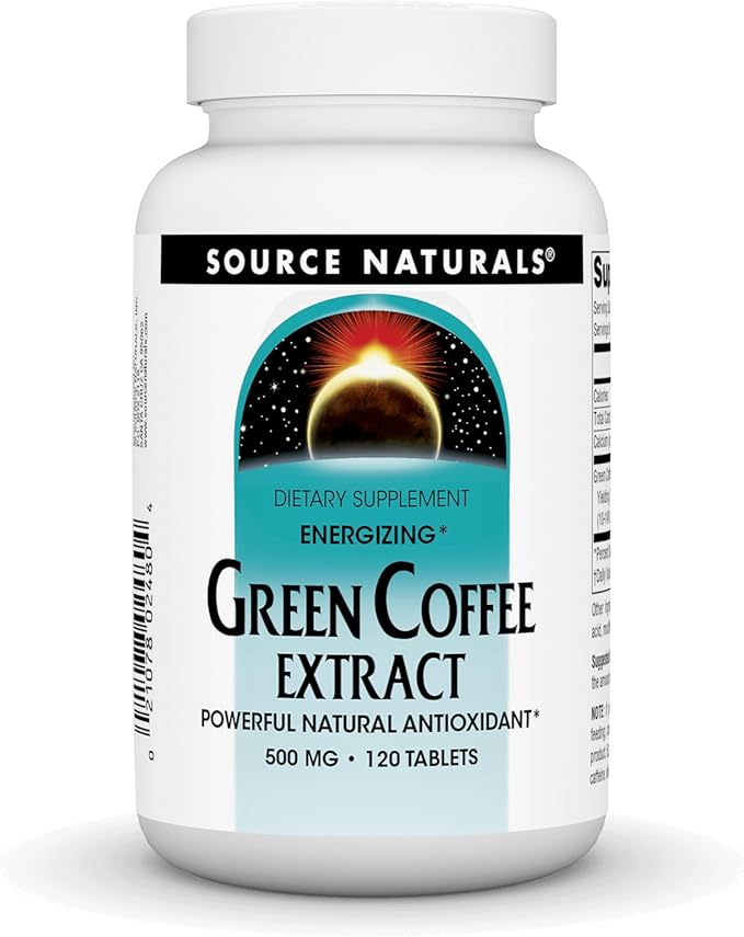 Source Naturals Energizing Green Coffee Extract Powerful Natural Antioxidant* 500 mg Tablet - 120 Tablets
