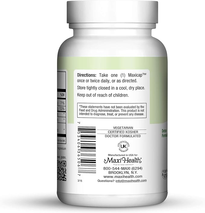 Maxi Health NAC Complex with Molybdenum and Reduced L Gluatathione Capsules 60 Count