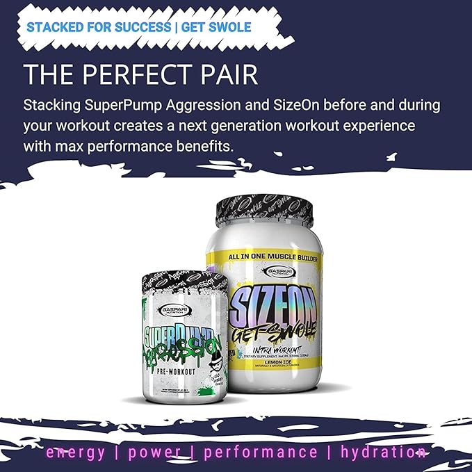 Gaspari Nutrition SizeOn The Ultimate Hybrid Intra-Workout Amino Acid &amp Creatine Formula Increased Muscle Volume &amp Muscle Recovery (Grape Cooler)