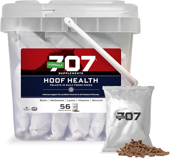 Formula 707 Hoof Health Equine Supplement Daily Fresh Packs 56 Day Supply - Biotin Amino Acids and Minerals to Improve and Support Healthy Horse Hooves