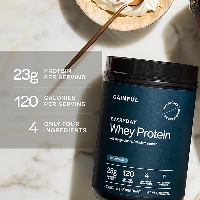 Gainful Everyday Whey Protein Powder &amp Neapolitan Flavor Bundle 23g Protein Supports Muscle Growth Recovery &amp Daily Nutrition No Artificial Ingredients 14 Servings + 14 Flavor Sticks