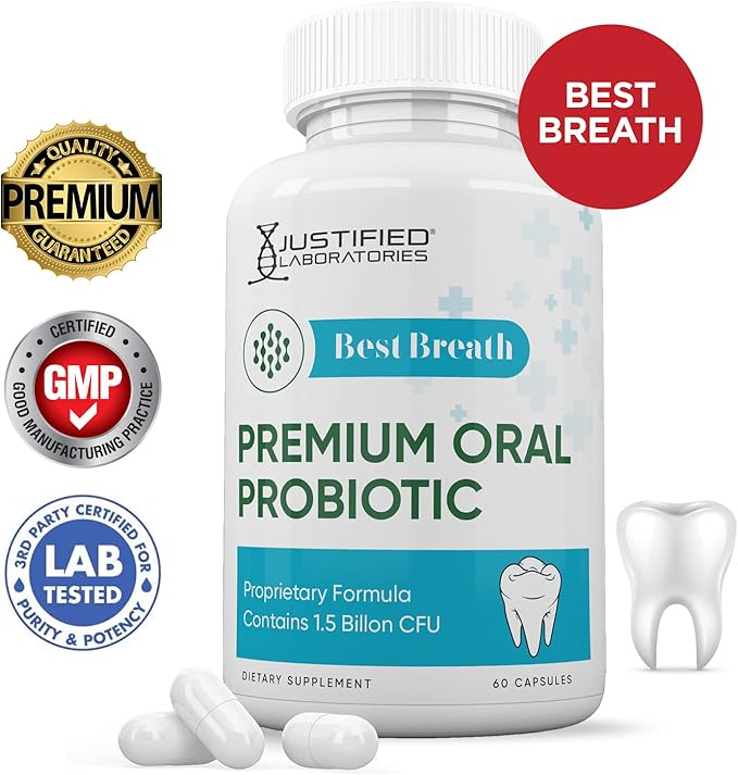 Justified Laboratories (3 Pack) Best Breath 1.5 Billion CFU Probiotic Oral Support 180 Capsules