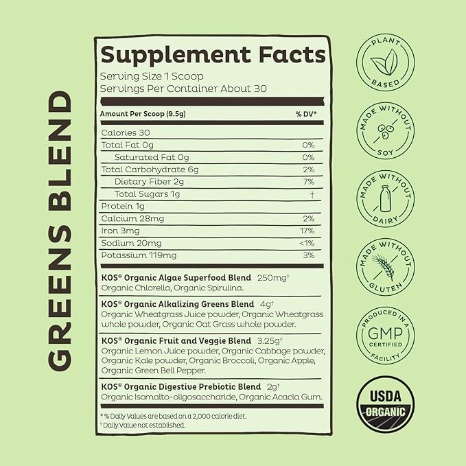 KOS PowerPlant Bundle (Organic Plant-Based Chocolate Protein Powder + Organic Reds Blend + Organic Greens Blend)