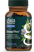Gaia Herbs SleepThru - Sleep Support Supplement with Ashwagandha Root Magnolia Bark Passionflower &amp Jujube Date* - 60 Vegan Liquid Phyto-Caps (30 Servings)
