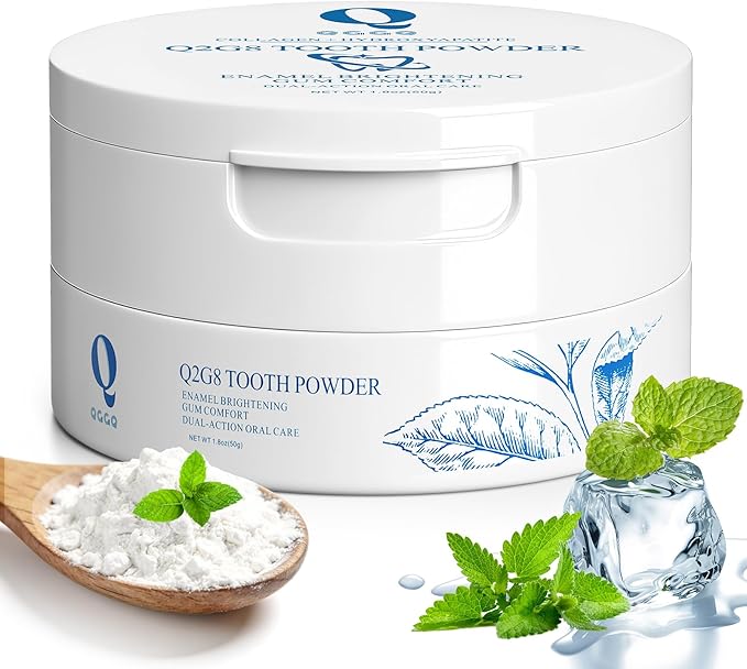 Collagen Powder for Gums Teeth Whitening Powder with Hydroxyapatite &amp Collagen Toothpaste Whitening Powder for Coffee Tea Food Wine and Tobacco Stains Strengthens Enamel &amp Gums - Fresh