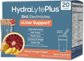 Hydralyte Liver Support + Electrolyte Mix with Milk Thistle Turmeric Ginger Prickly Pear Green Tea Extract Formulated for Rapid Rehydration (Blood Orange Ginger 20 Packets)