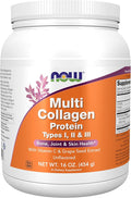 Now Foods Supplements Multi Collagen Protein Types I II &amp III Powder Bone Joint and Skin Health 16 oz (454 g)