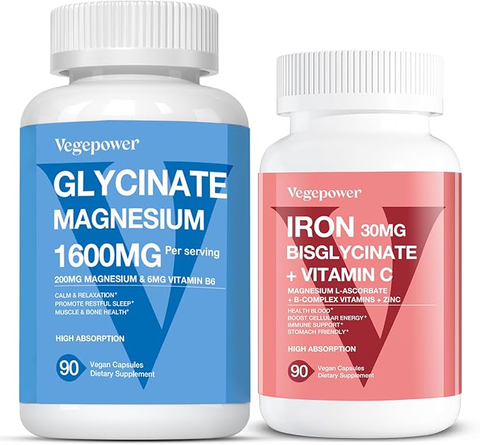 Bisglycinate Iron + Magnesium with Vitamins 180 Capsules