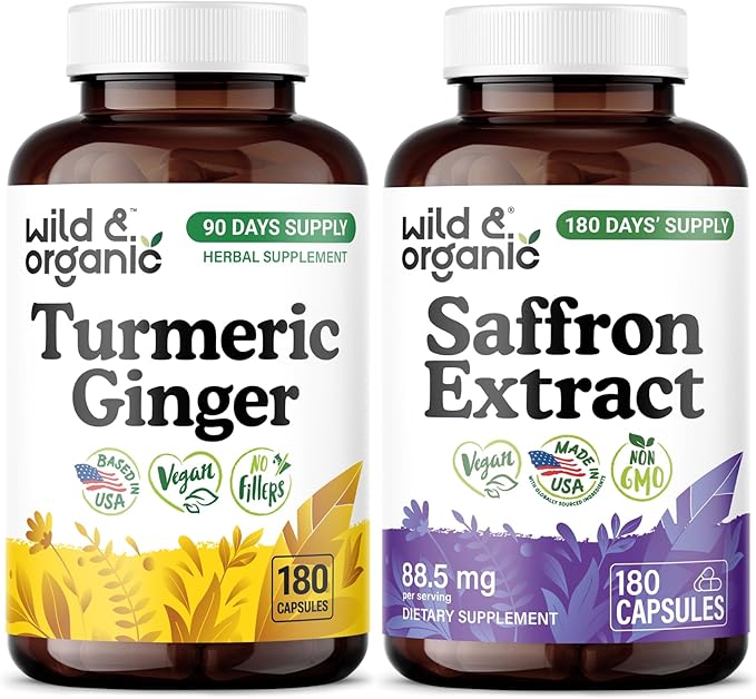 Turmeric Ginger 180 Capsules &amp Saffron Extract 180 Capsules