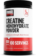 Force Factor Creatine Monohydrate Micronized Powder 500G 5g Dose to Support Muscle Growth Strength Recovery Cognitive Health &amp Memory Unflavored 100 Servings 17.6 Oz