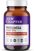 New Chapter Wholemega Fish Oil Supplement - 2000mg per Serving Clinically Proven Wild Alaskan Salmon Oil with Omega-3 + Vitamin D3 + Astaxanthin 60 Softgels