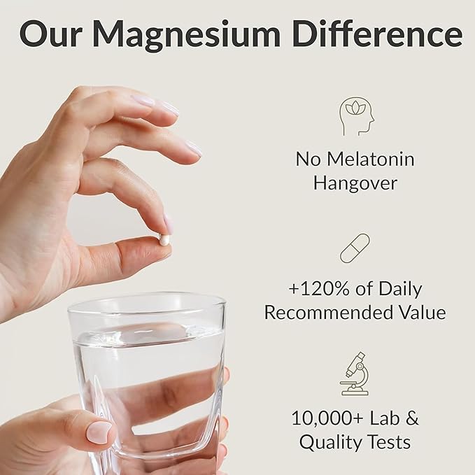 BIOptimizers Magnesium Breakthrough Supplement with 500mg - 7 Forms of Magnesium: Glycinate Malate Citrate and More - Natural Support for Sleep and Cognitive Function -60 Capsules- Calming Vitamins