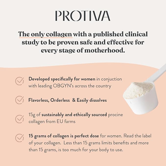 PROTIVA Thrive Collagen Powder for Women - 16 oz (450 g) Unflavored Everyday Collagen Peptide Powder Clinically Proven Safe for Pregnancy and Breastfeeding May Help Reduce Stretch Marks