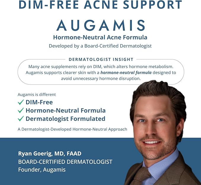Hormonal Acne Treatment for Women - No DIM - (60 Capsules 485 mg) – DIM-Free Acne Medication - Helps Nodular &amp Hormonal Acne - Best Acne Treatment for Teenagers &amp Adults