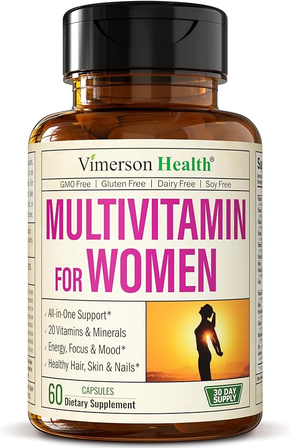 Vimerson Health Women’s Multivitamin &amp Turmeric Moringa Supplement for Immune Support Energy Mood Hair Skin Nails Joints and Digestion.