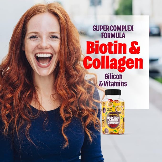 70 Hair Gummies Biotin 6000mcg Collagen Silicon PABA &amp Multivitamins | Hair Skin and Nails Vitamins Gummy for Women | B Complex Folic Acid 400mcg Vitamin A C D E &amp Zinc for Hair Growth | Pecti