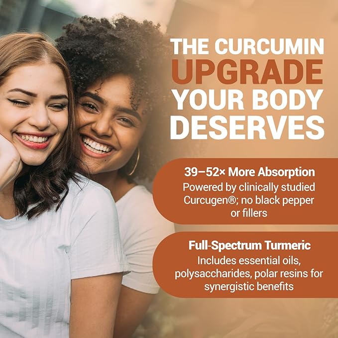 Turmeric Curcumin Supplement 500mg Bio-52x Max Absorption 98% Pure Turmeric Supplement Capsules with Extra Strength Curcumin 95% Curcuminoids Extract Antioxidant Joint Support Non-GMO Vegan 30 Days