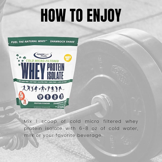Cold Micro-Filtered Whey Protein Isolate Powder Shamrock Shake 2LB - Grass-Fed Gluten-Free &amp Keto-Friendly Low Lactose - Post Workout Fitness &amp Nutrition for Muscle Recovery