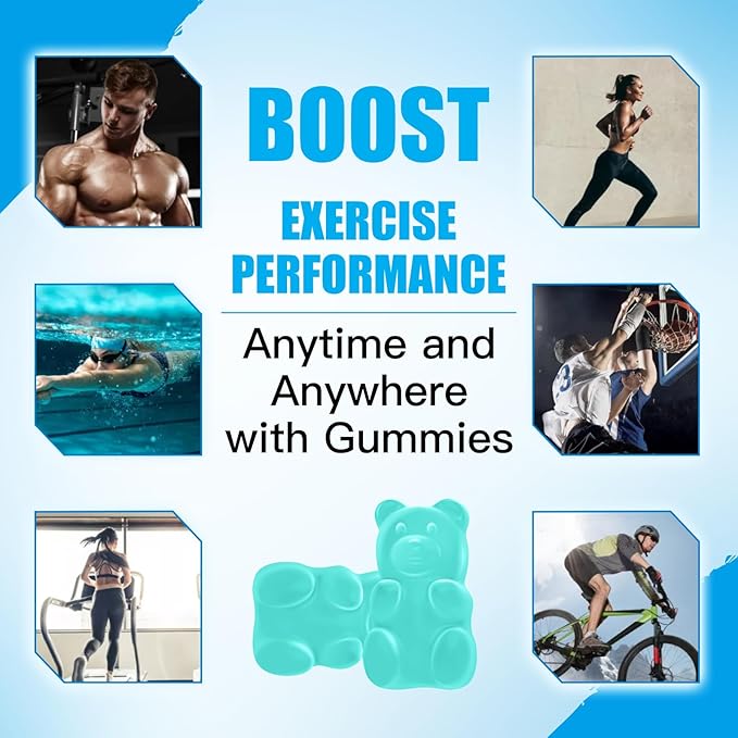 ElevateLife Creatine Monohydrate Gummies for Men &amp Women Chewables Creatine Monohydrate for Muscle Strength Muscle Builder Energy Boost Pre-Workout Supplement(90 Count)-Blueberry
