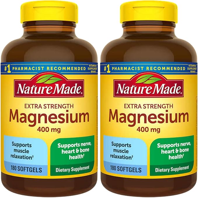 Extra Strength Magnesium 400 mg 180 Softgels (Pack of 2)