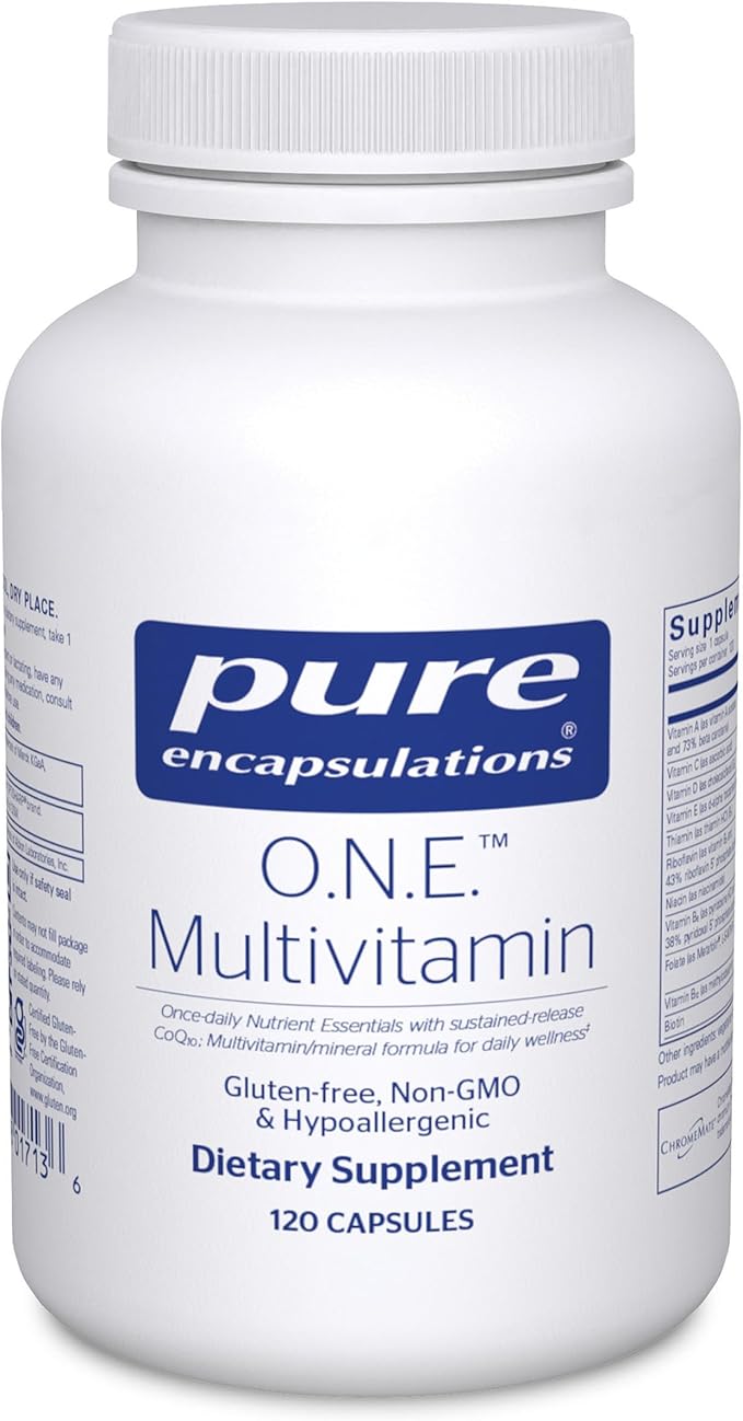 Pure Encapsulations O.N.E. Multivitamin - Once Daily Multivitamin with Antioxidant Complex Metafolin CoQ10 and Lutein to Support Vision Cognitive Function and Cellular Health* - 120 Capsules