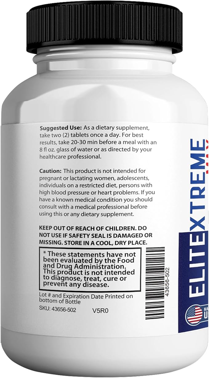 EliteXtreme Max Male Health Supplement – with Calcium Zinc &amp Proprietary Blend for Vitality &amp Strength 120 Capsules (2 Pack)