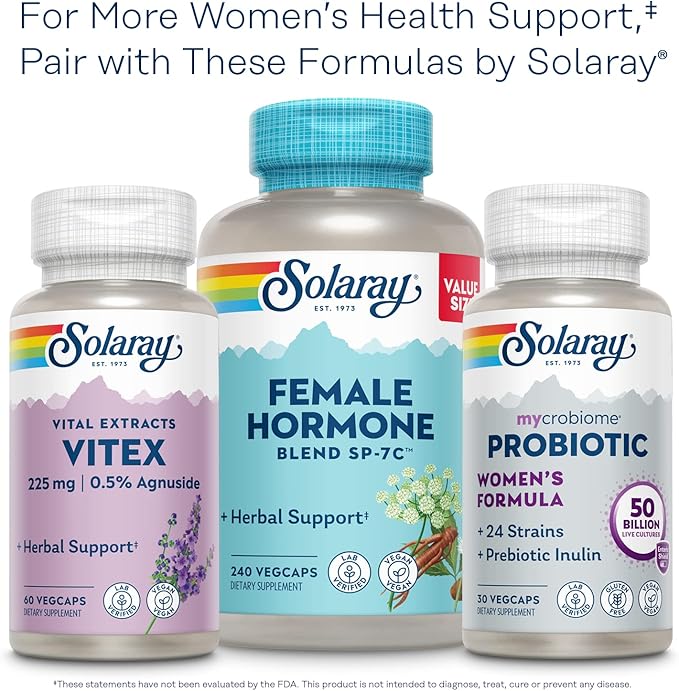 SOLARAY Once Daily Phytoestrogen - Phyto Estrogen Supplement for Women with Black Cohosh Dong Quai Wild Yam Soy Isoflavones - Women's Health Support - 60-Day Guarantee 30 Servings 30 VegCaps