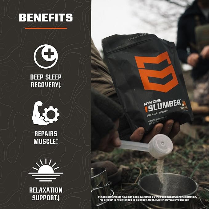 MTN OPS Slumber Sleep Aid for Muscle Recovery &amp Deep Sleep Sleepy Salted Caramel Sleep Support Powder Drink Mix 30 Servings