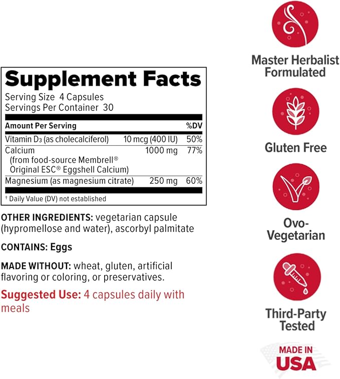 Redd Remedies Calcium Mag + D Vitamin D3 and Calcium for Strong Bone Support 120 Vegetarian Capsules