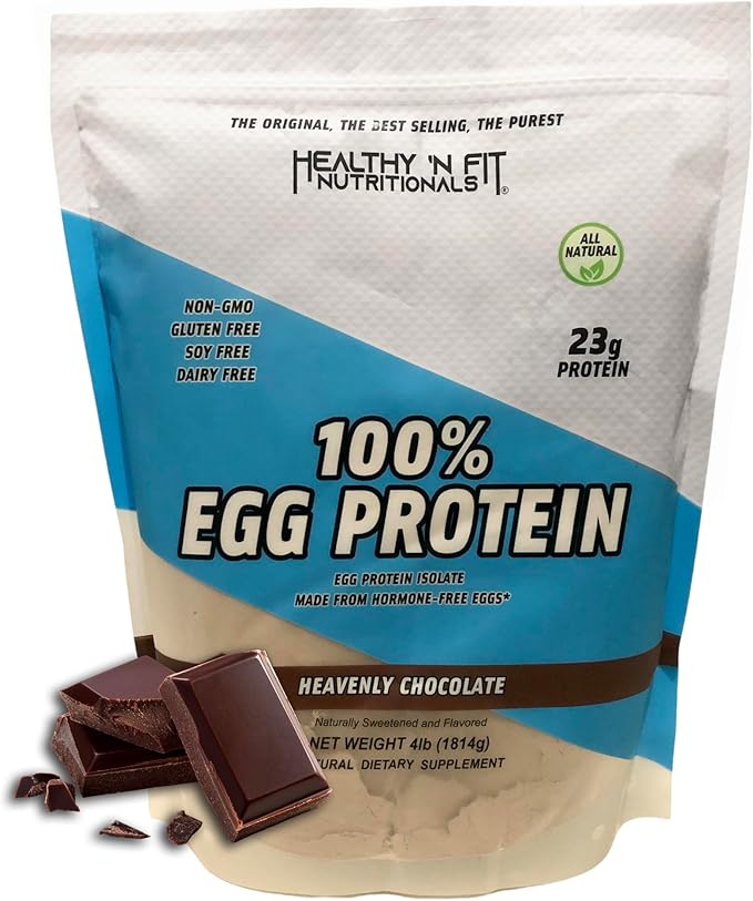 Healthy 'N Fit 100% Egg Protein- Chocolate (4lb): 100% Egg White Protein. Zero Lactose Zero Sugar.- Ultra Pure Natural Egg Protein Isolate