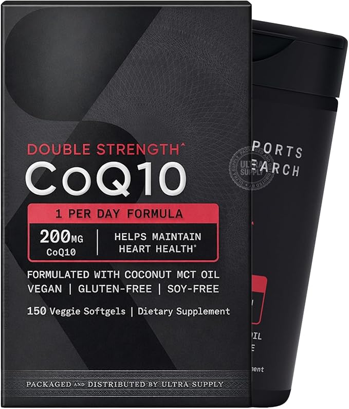 Sports_Researchs CoQ10 200mg Softgels with MCT Oil 150 Ct Value Pack