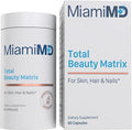 MiamiMD Total Beauty Matrix Collagen Supplements for Women - Collagen Capsules with Vitamin C for Hair Skin and Nails - Cruelty Free - 60 Capsules