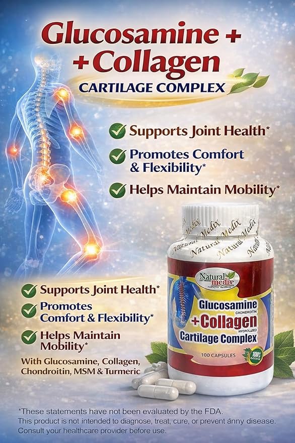 GLUCOSAMINE CHONDROITIN + HYDROLYZED Collagen + Cartilage Complex - Premium Joint Support 100% Peruvian Supplement