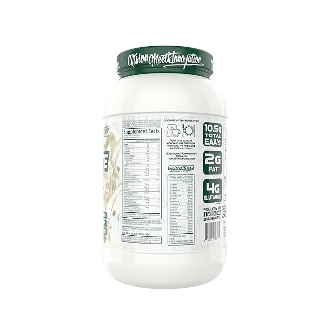 Protolyte Natural Plant Protein by VMI Sports with Electrolytes and Enzymes | Zero Sugar – Zero Dairy – Gluten Free | 20 G Protein + 10.5 G of EAAs (25 serving Vanilla Cake Batter)