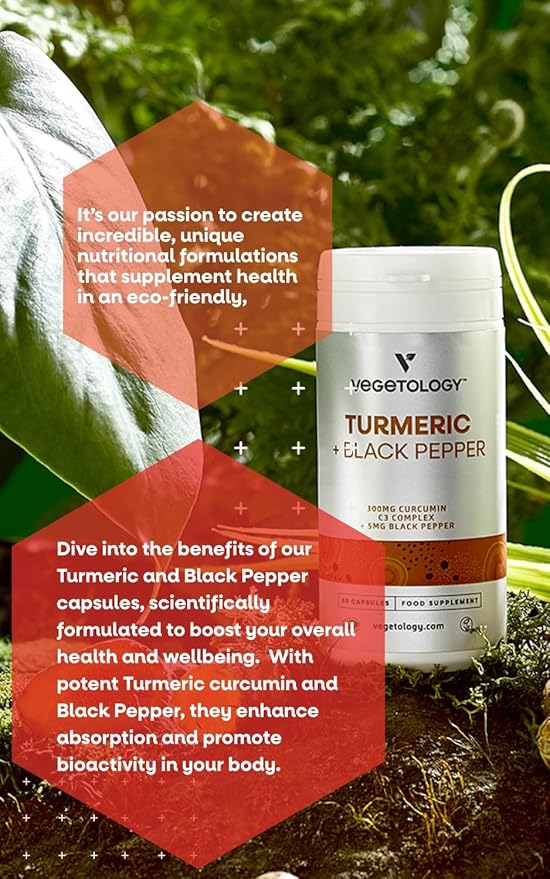 Vegan Turmeric &amp Black Pepper Capsules (60 Capsules) – Tumeric Supplements Capsules 1 a Day — Supplements for Adults and Children