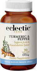 Eclectic Turmeric &amp Pepper Freeze Dried Vegetables with Glass Blue Peppermint 90 Count