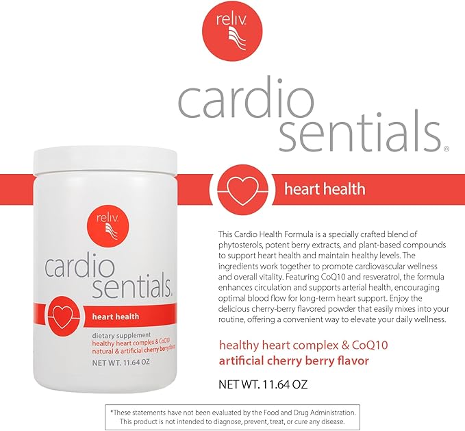 RELIV CardioSentials - Cherry Berry Flavor with Phytosterols Berry &amp Plant Extracts for a Healthy Lifestyle 11.64 oz