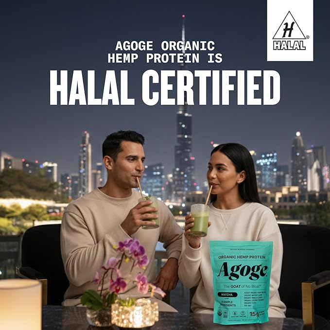 Agoge - USDA Organic Hemp Protein Powder The Goat of No Bloat NSF Certified for Sport All Flavor Essential Amino Acids Plant-Based Gluten Free for Women &amp Men (20 Servings) (Matcha)