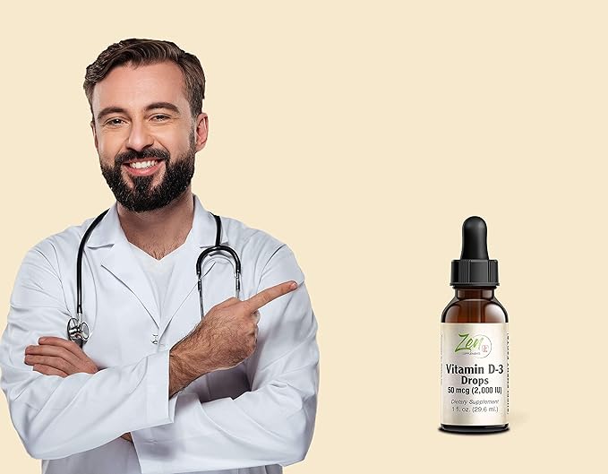 Zen Supplements - Vitamin D-3 2000 IU 1 Oz-Liquid - Supports Healthy Muscle Function Bone Health &amp Immune Support