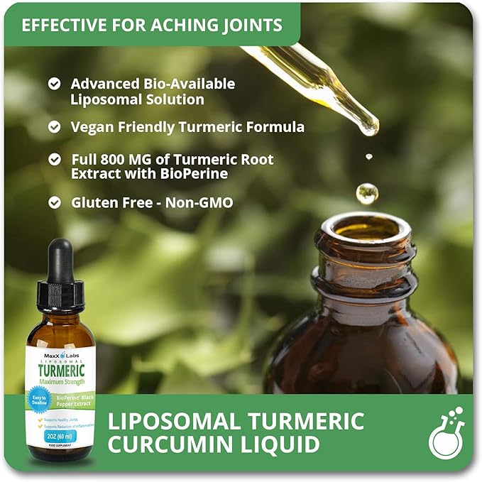 Advanced Bladder Control Supplements for Women &amp Men 60 Capsules + Turmeric Liquid Drops with Curcumin &amp Black Pepper Extract Bioperine - 2 fl Oz