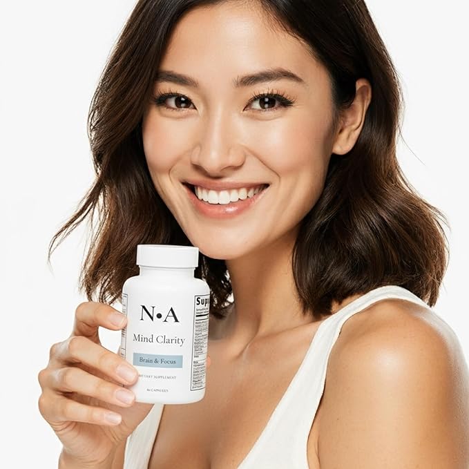 N•A Mind Clarity Brain Supplement - Nootropic for Memory Focus &amp Mental Clarity with DMAE GABA Bacopa Phosphatidylserine - Complete Multivitamin + DHA - 60 Veggie Capsules Made in USA