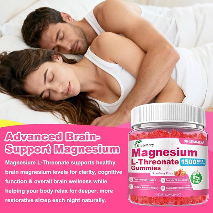 180 Count Magnesium L-Threonate Gummies 1500mg High Absorption Magnesium Threonate Supplement for Adults &amp Kids Support Brain Health Memory Focus Restful zzZ &amp Muscle Sugar Free Vegan