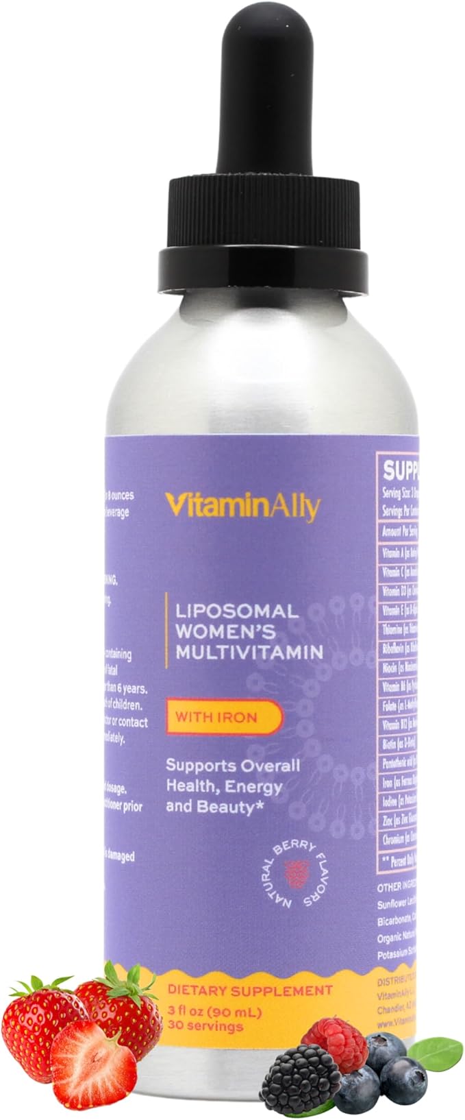 Women's Multivitamin liposomal Liquid Drops with Iron | 30 Day Supply | 3 FL Oz | Non-GMO | Gluten Free | Supports Overall Health Energy and Beauty