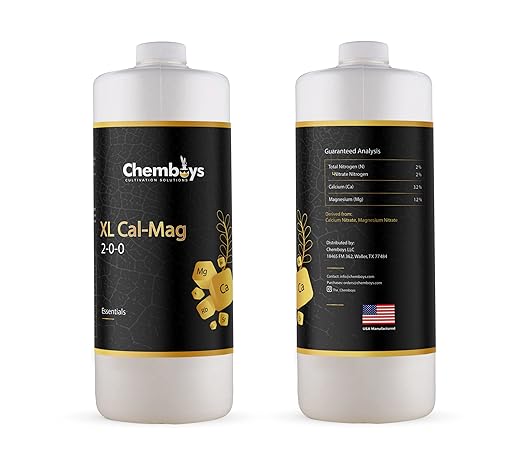 Chemboys XL Cal-Mag Plant Supplement 2-0-0 – Calcium &amp Magnesium Liquid Fertilizer Plant Nutrients for Vegetables Hydroponics Coco Coir Fruits – Indoor &amp Outdoor Use Made in USA - 1 Quart