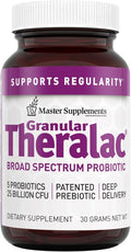 Master Supplements Granular Theralac - 1.05 oz - Multi-Strain Probiotic Powder for Optimal Gut Health - Great for Kids - Vegan Gluten Free - 40 Servings